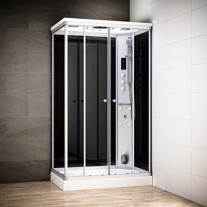 SILVER 120 x 80 cm Droite Hammam Noir